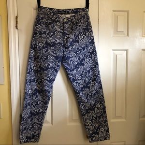 Guess vintage super high-waist flower print jeans
